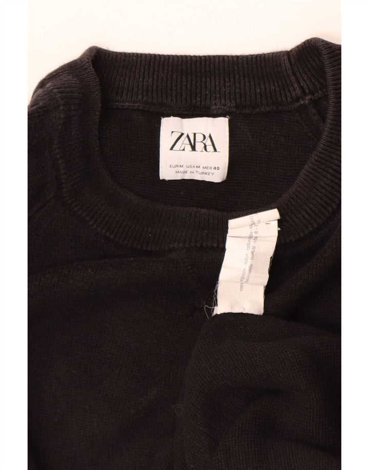 Suéter masculino ZARA com gola redonda e algodão marrom médio