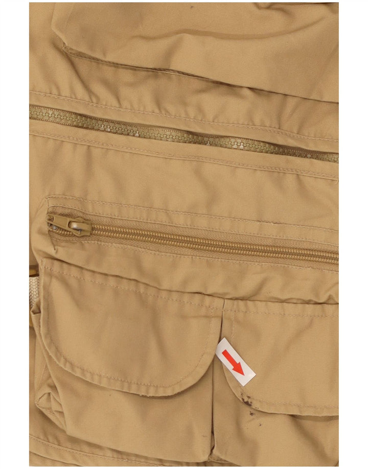 Colete utilitário masculino vintage UK 40 algodão bege grande