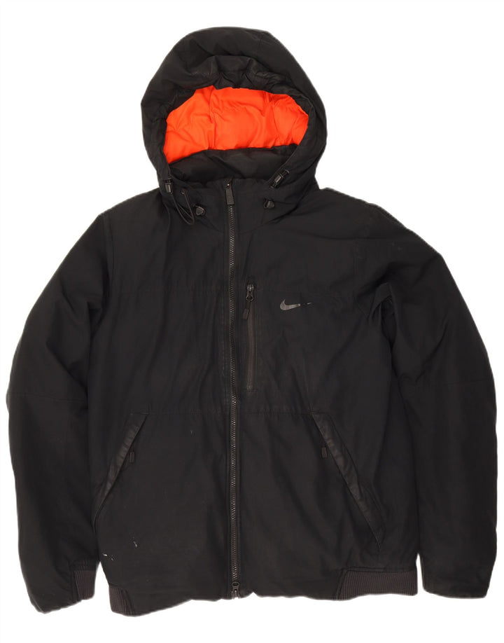 Jaqueta masculina Nike acolchoada com capuz UK 38 poliéster colorblock preto médio