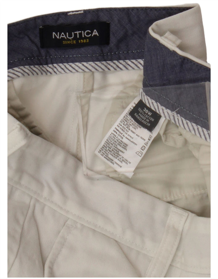 NAUTICA Mens Chino Shorts W30 Médio Algodão Branco