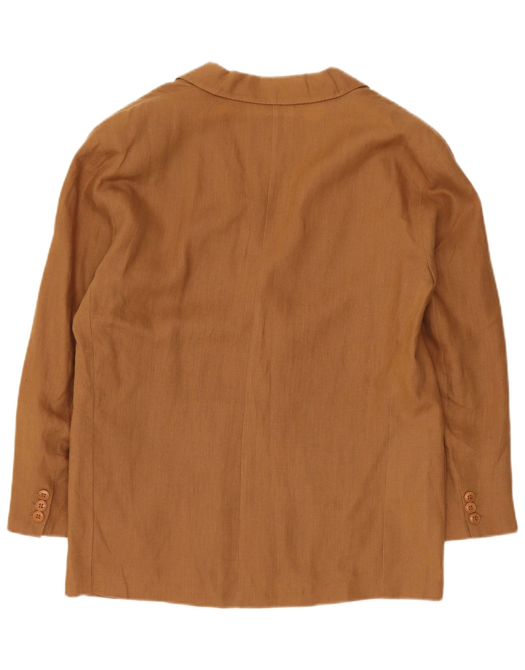 Jaqueta blazer feminina Max Mara com 1 botão Reino Unido 14 grande linho marrom