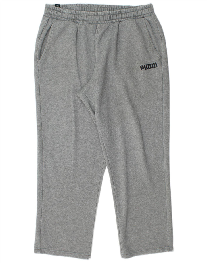 Calça de treino masculina Puma XL cinza manchada