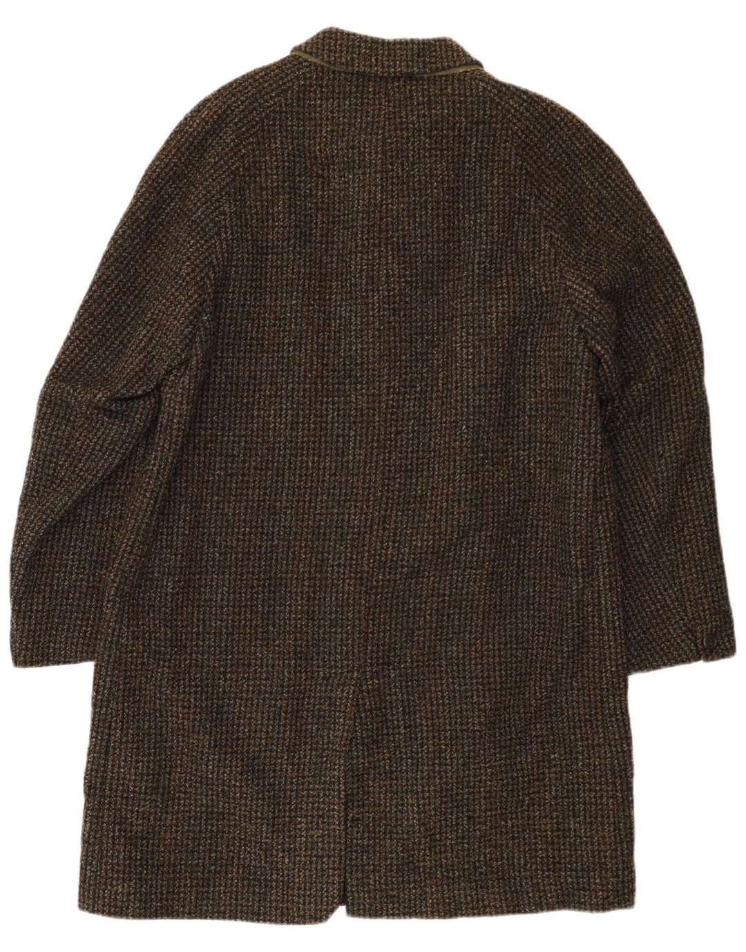 Sobretudo masculino vintage UK 40 grande xadrez marrom