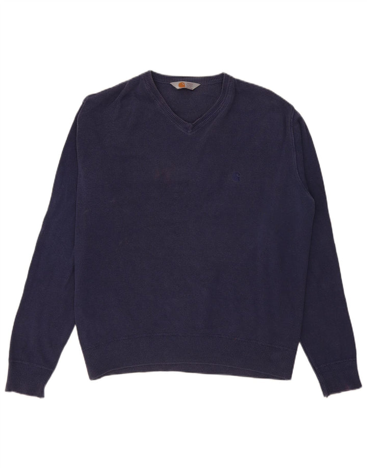 Suéter masculino Carhartt com decote em V 2XL azul marinho