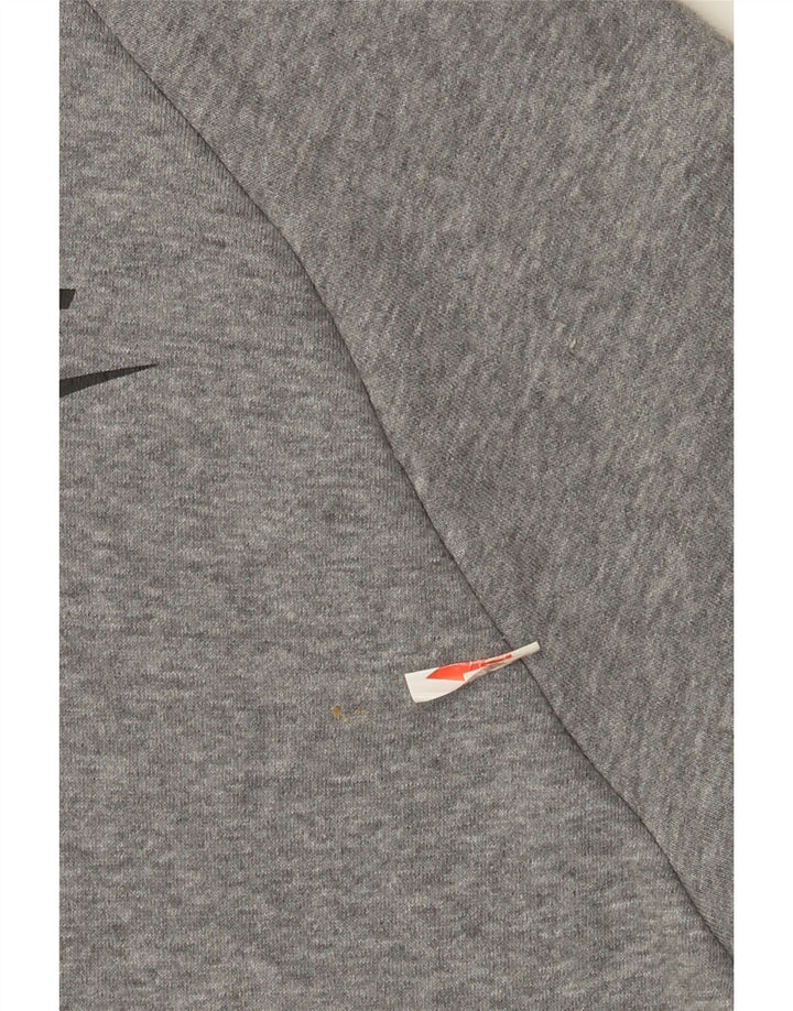 Suéter Nike masculino com capuz e zíper grande algodão manchado cinza