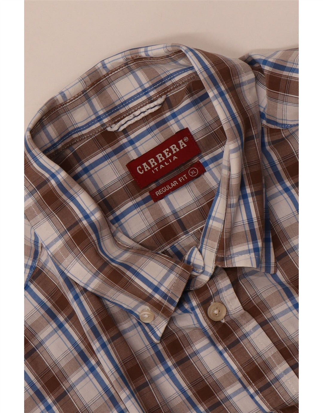 Camisa masculina CARRERA Regular Fit XL xadrez marrom
