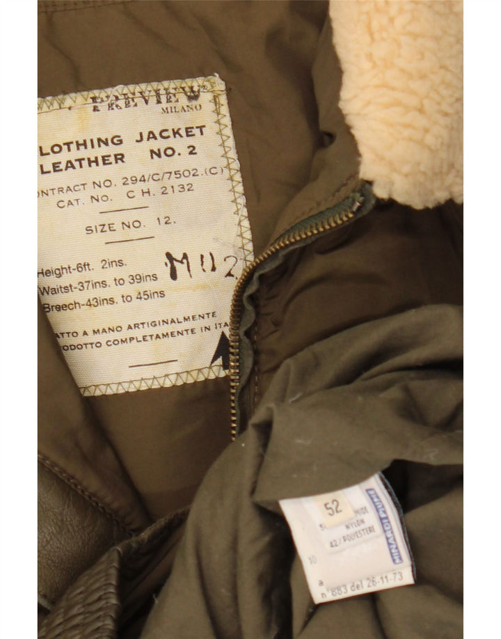 Jaqueta acolchoada masculina vintage IT 52 XL poliamida cáqui
