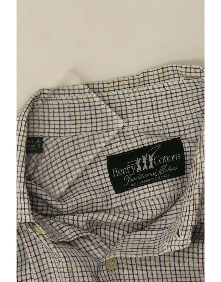Camisa masculina Henry Cottons tamanho 39 15 1/2 cinza médio guingão