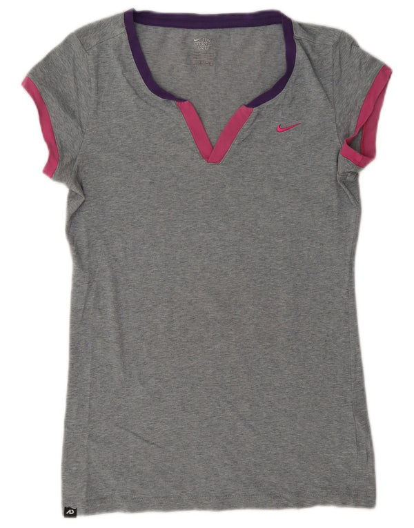 Camiseta feminina Nike UK 12/14 cinza médio manchado