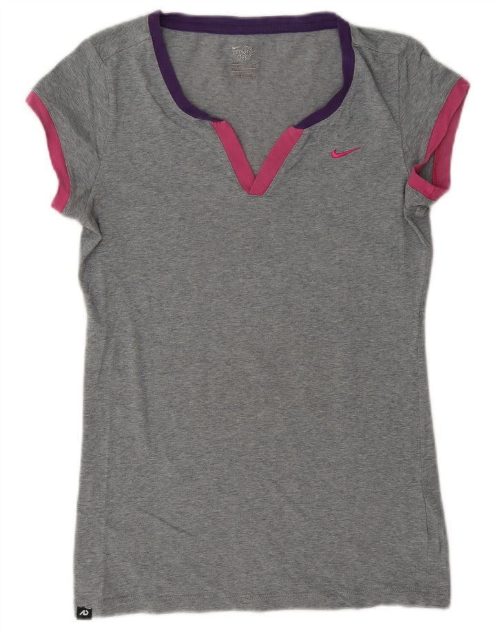 Camiseta feminina Nike UK 12/14 cinza médio manchado