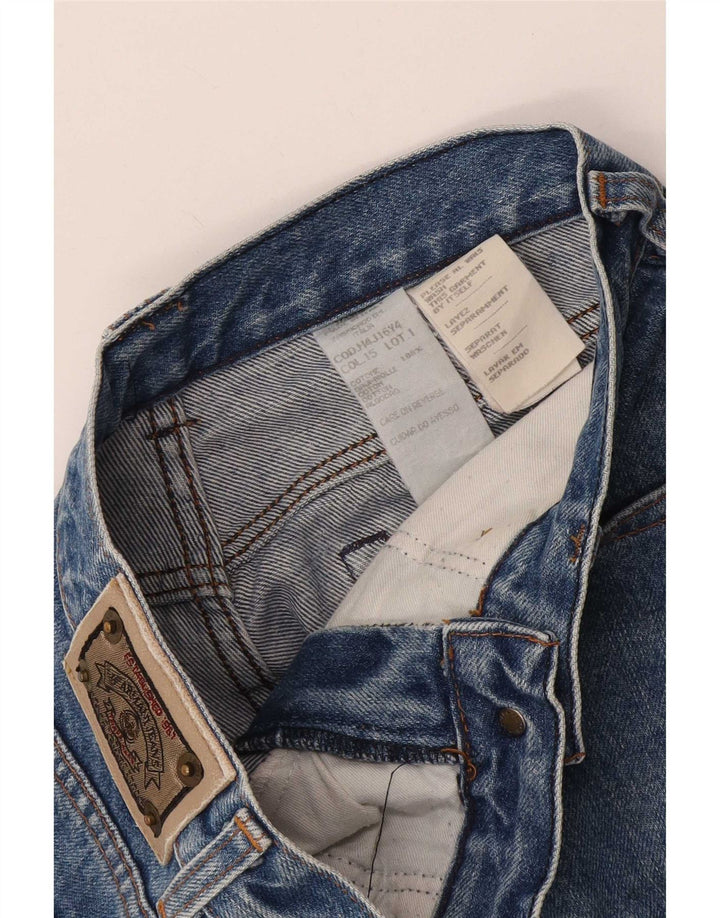 Calça jeans reta feminina Armani W28 L26 algodão azul