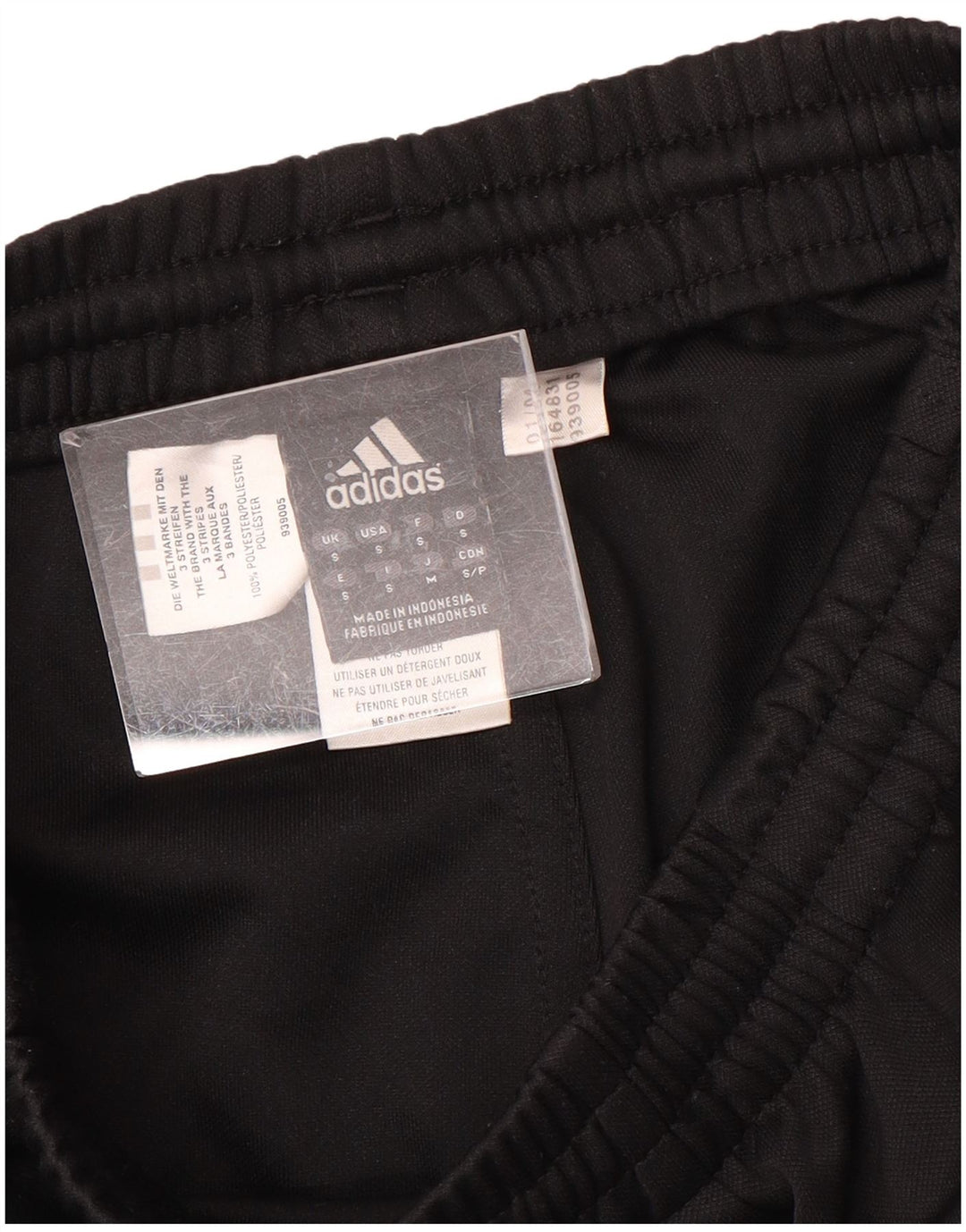 Calças de treino masculinas ADIDAS pequenas em poliéster preto