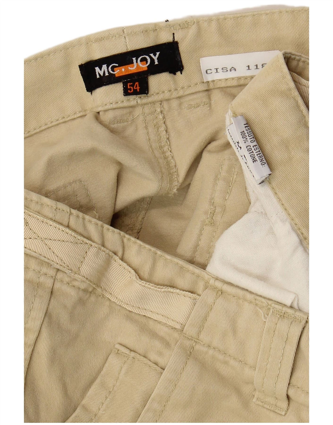 Calça cargo masculina reta MC Joy IT 54 2XL W40 L29 algodão bege