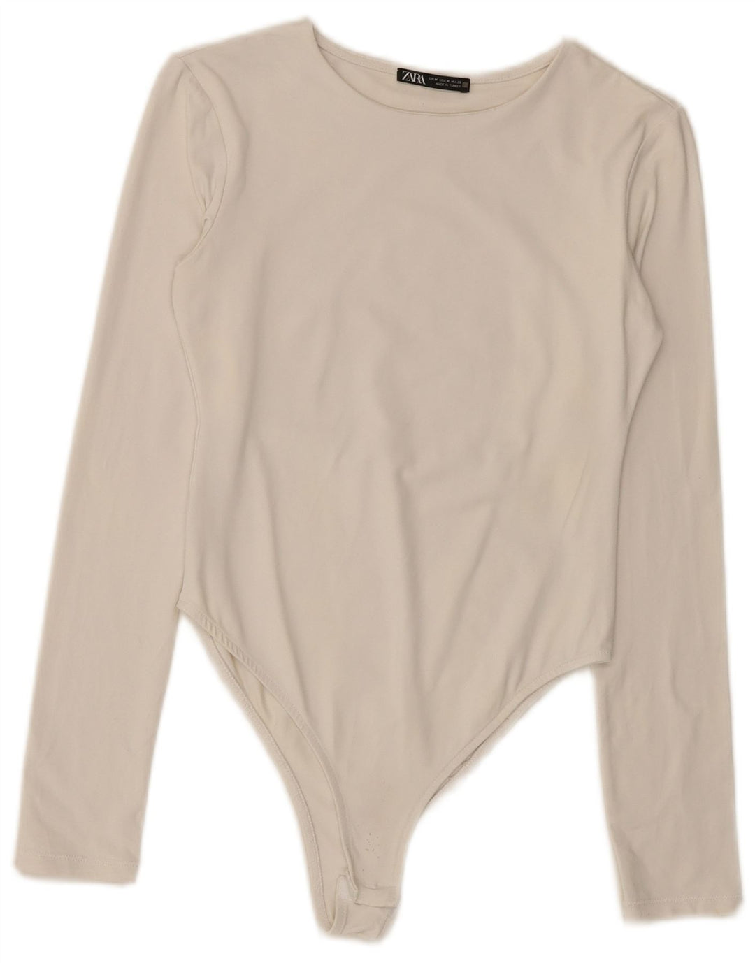 Body feminino de manga comprida ZARA UK 12 médio branco