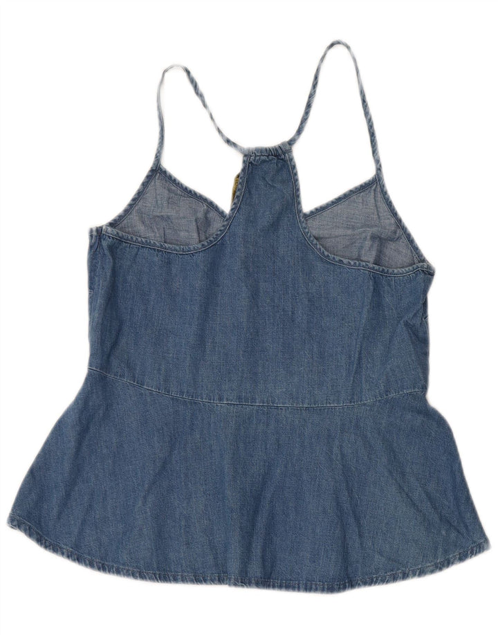 Zara Womens Denim Cami Top Reino Unido 12 Azul Médio