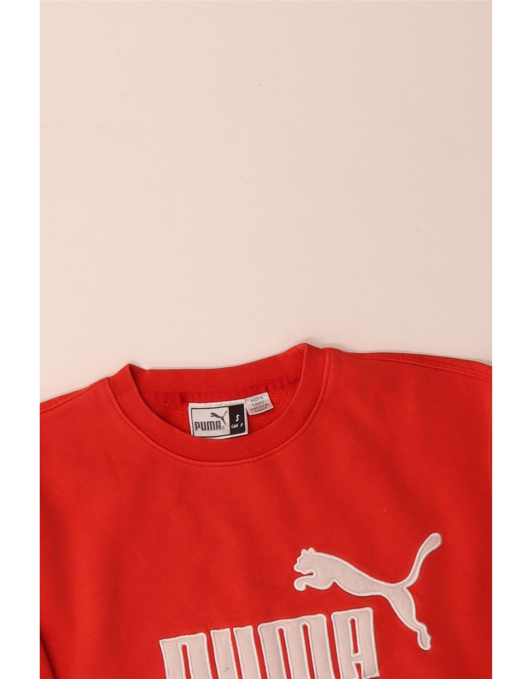 PUMA Mens Graphic Moletom Jumper Pequeno Algodão Laranja