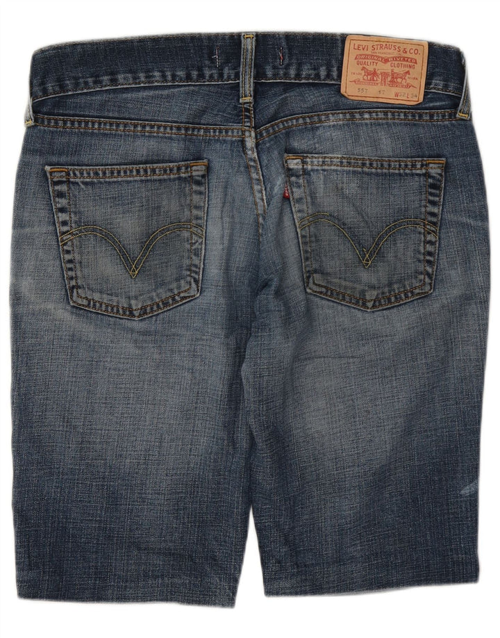 Shorts jeans feminino 557 da Levi's W32 grande algodão azul