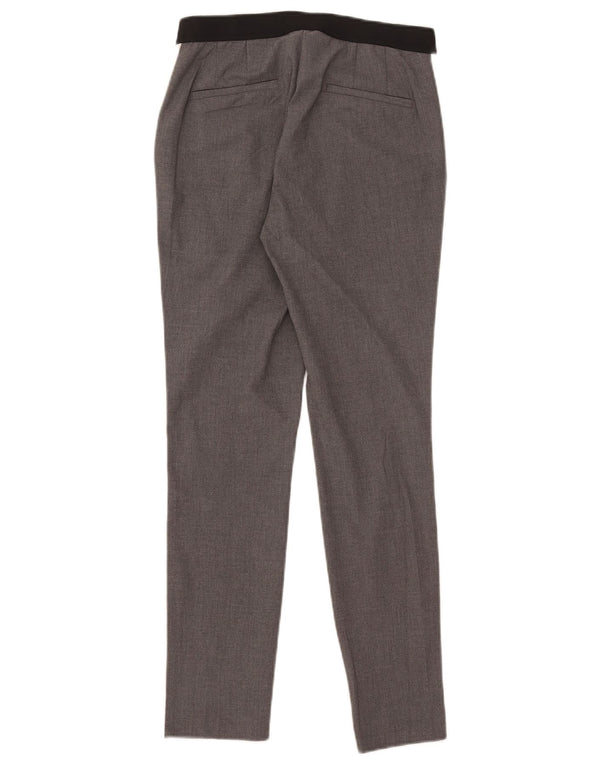Calça feminina Zara Slim Suit médio W28 L27 cinza poliéster