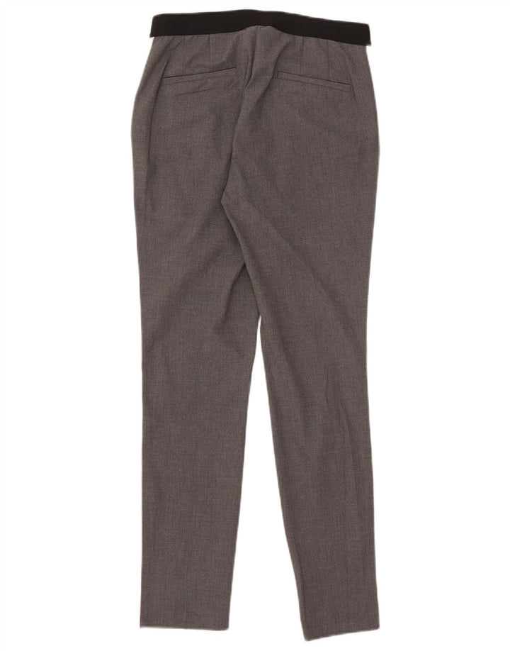 Calça feminina Zara Slim Suit médio W28 L27 cinza poliéster