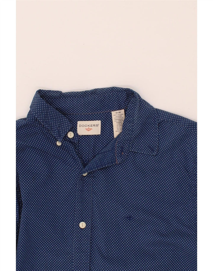 DOCKERS Mens Shirt Medium Navy Blue Spotted Cotton Vintage Dockers and Second-Hand Dockers from Messina Hembry 