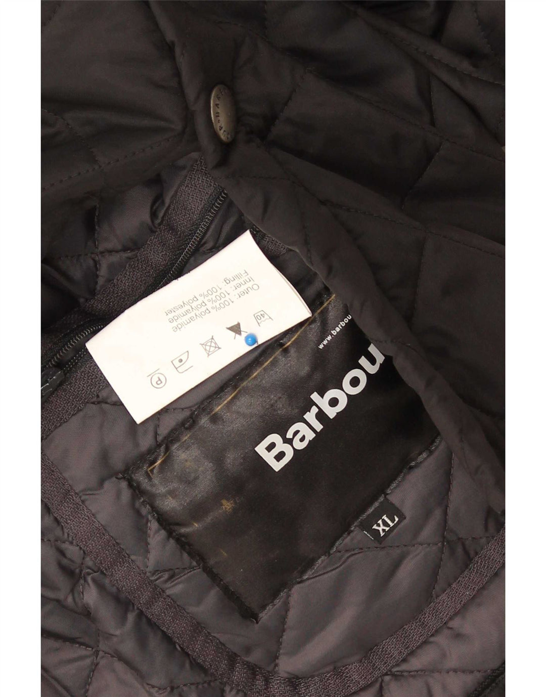 Sobretudo acolchoado masculino Barbour UK 44 XL preto poliamida