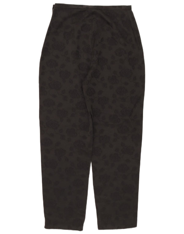 Calças casuais femininas afuniladas Wallis UK 12 Médio W30 L28 Preto Floral