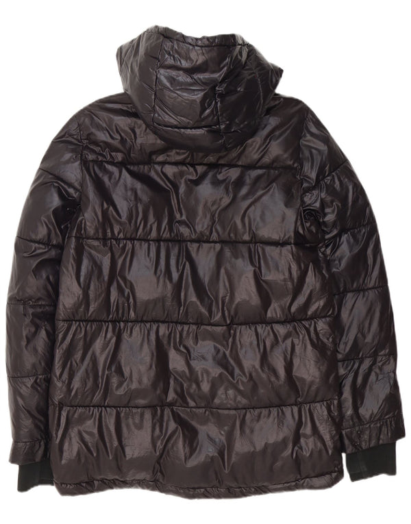 Jaqueta masculina acolchoada com capuz Michael Kors Reino Unido 38 poliéster preto médio