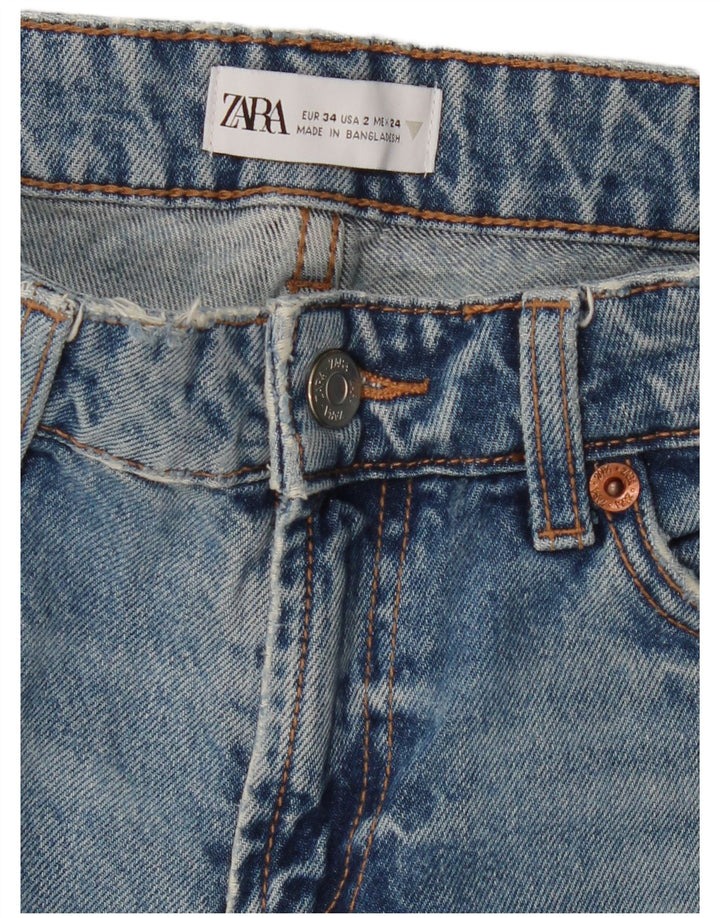 ZARA Jeans retos femininos EU 34 2XS W24 L29 Azul