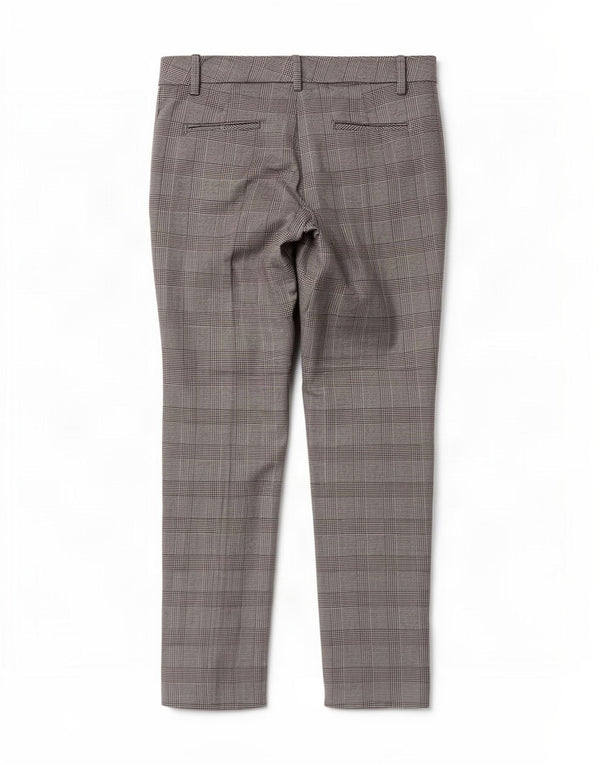 Zara Calça Chino Feminina Slim EU 40 Médio W30 L27 Cinza Houndstooth