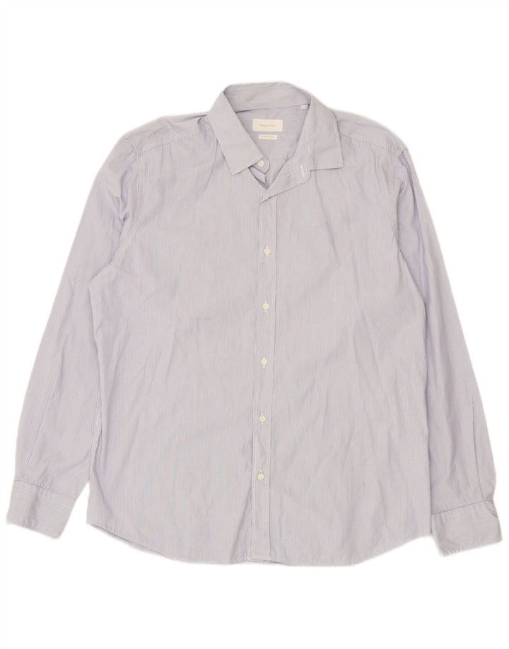 Camisa masculina MASSIMO DUTTI XL listrada azul