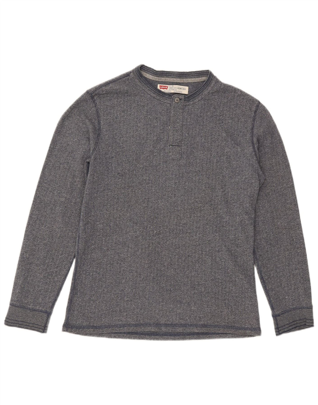 Top masculino Levi's Standard Fit manga comprida pequeno algodão espinha de peixe cinza