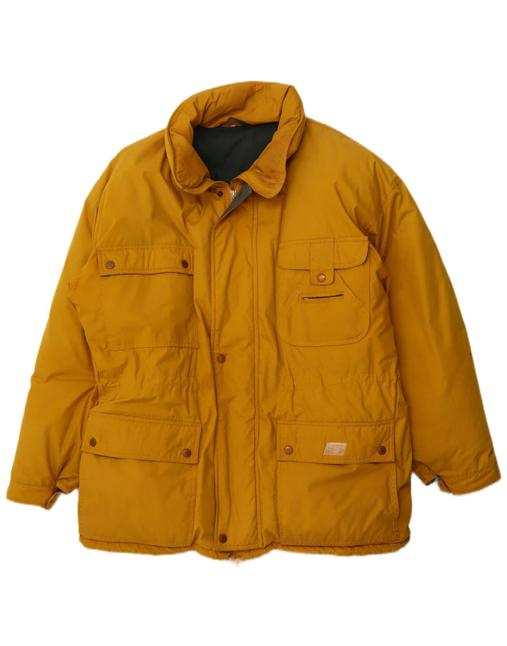Jaqueta masculina acolchoada com capuz Edelweiss UK 40 poliéster amarelo grande