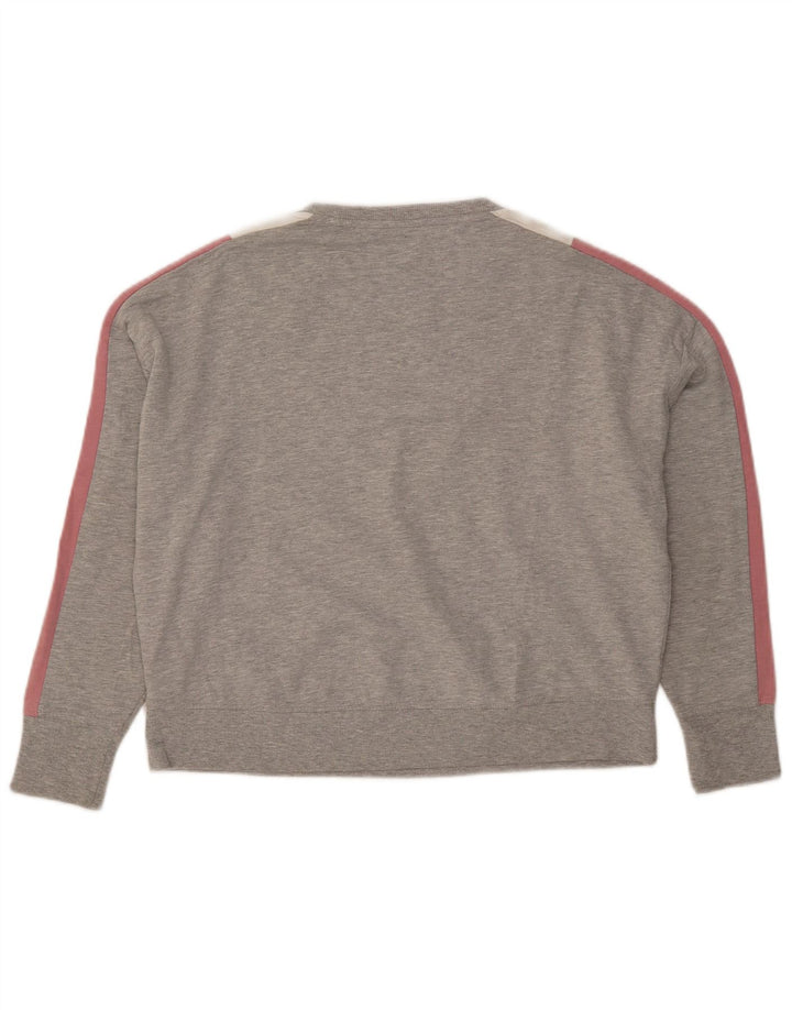 Marks & Spencer Suéter feminino cropped Reino Unido 12 bloco colorido cinza médio