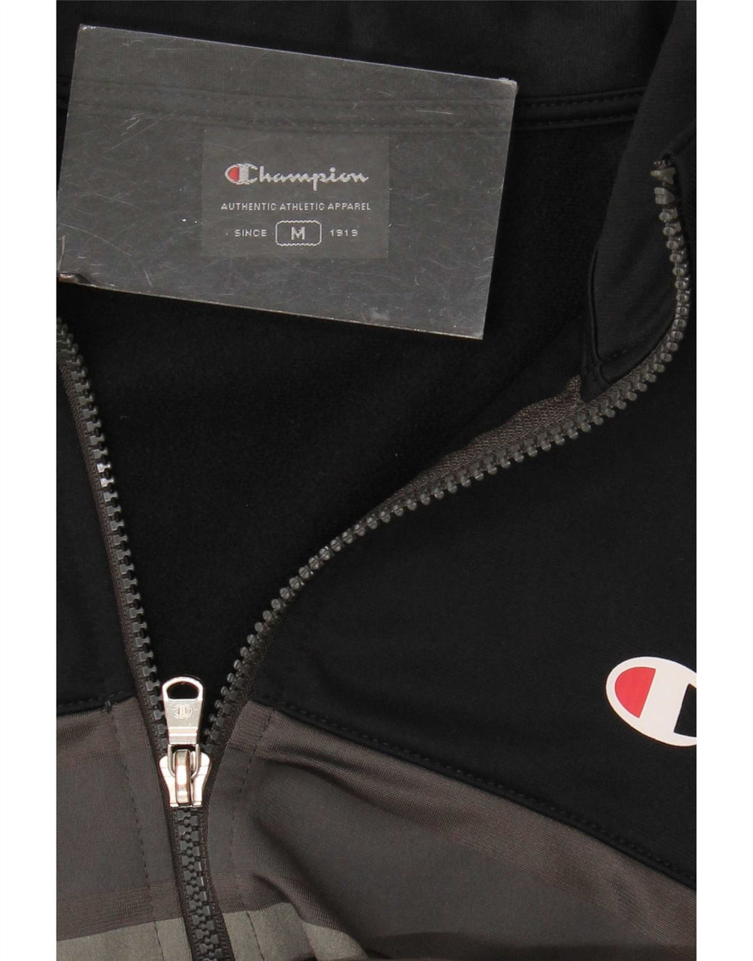 Jaqueta masculina Champion Tracksuit Top cinza médio bloco colorido