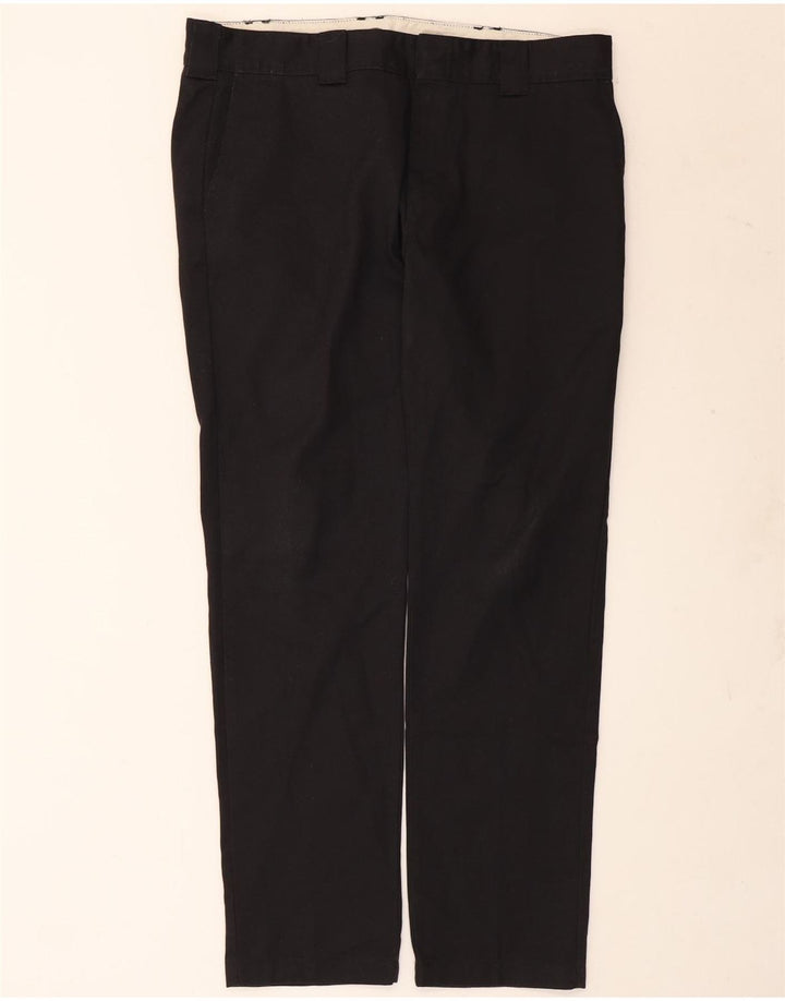 Calças Dickies masculinas Slim Fit Chino W36 L32 poliéster preto