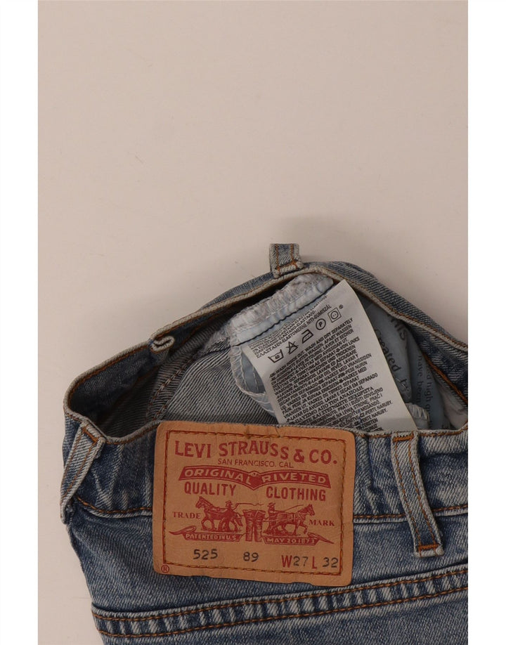Shorts jeans feminino 525 da LEVI'S W27 pequeno azul algodão