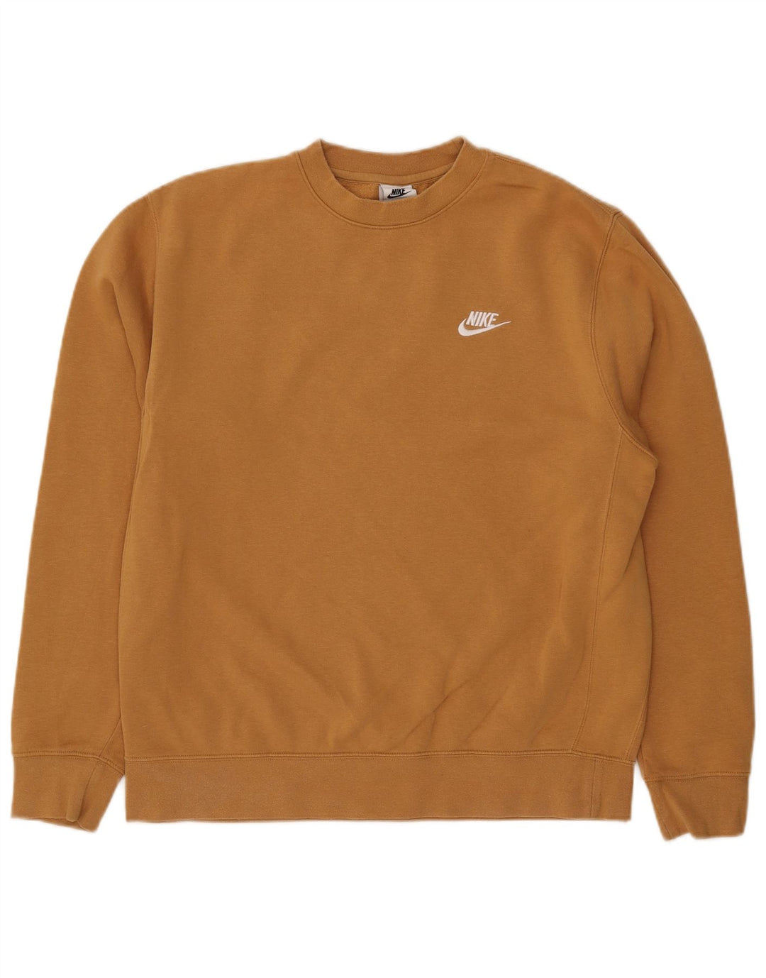 NIKE Mens Moletom Jumper Médio Bege Algodão