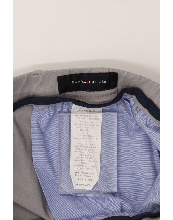 Calça Chino Slim Masculina TOMMY HILFIGER W30 L30 Cinza Rayon