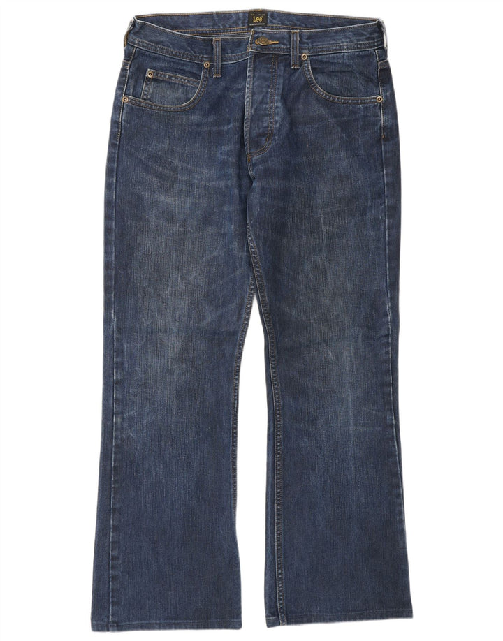 Lee Mens Denver Straight Jeans W33 L30 Azul Algodão