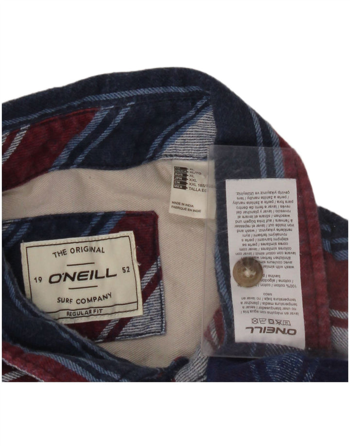 Camisa masculina de flanela de ajuste regular O'NEILL XL de algodão listrado multicolorido
