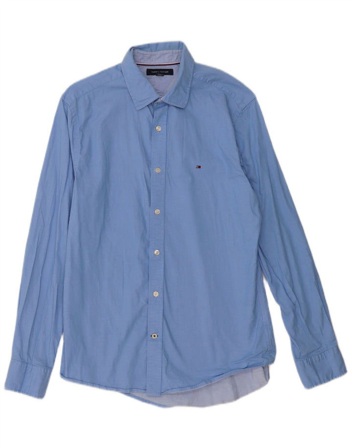 Camisa masculina TOMMY HILFIGER algodão azul médio