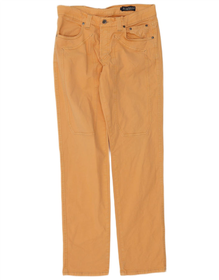 Jeans retos masculinos Jeckerson W33 L33 algodão laranja
