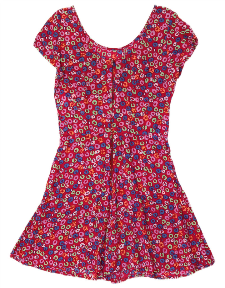 Macacão feminino vintage UK 12 médio rosa floral