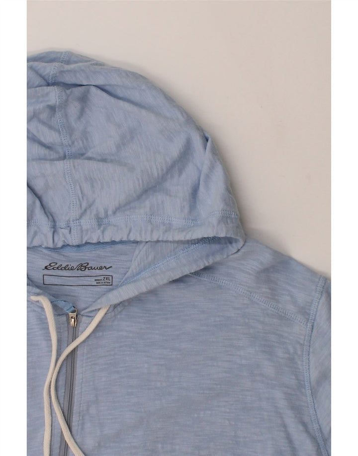 EDDIE BAUER Womens Zip Hoodie Sweater UK 20 2XL Blue Cotton Vintage Eddie Bauer and Second-Hand Eddie Bauer from Messina Hembry 