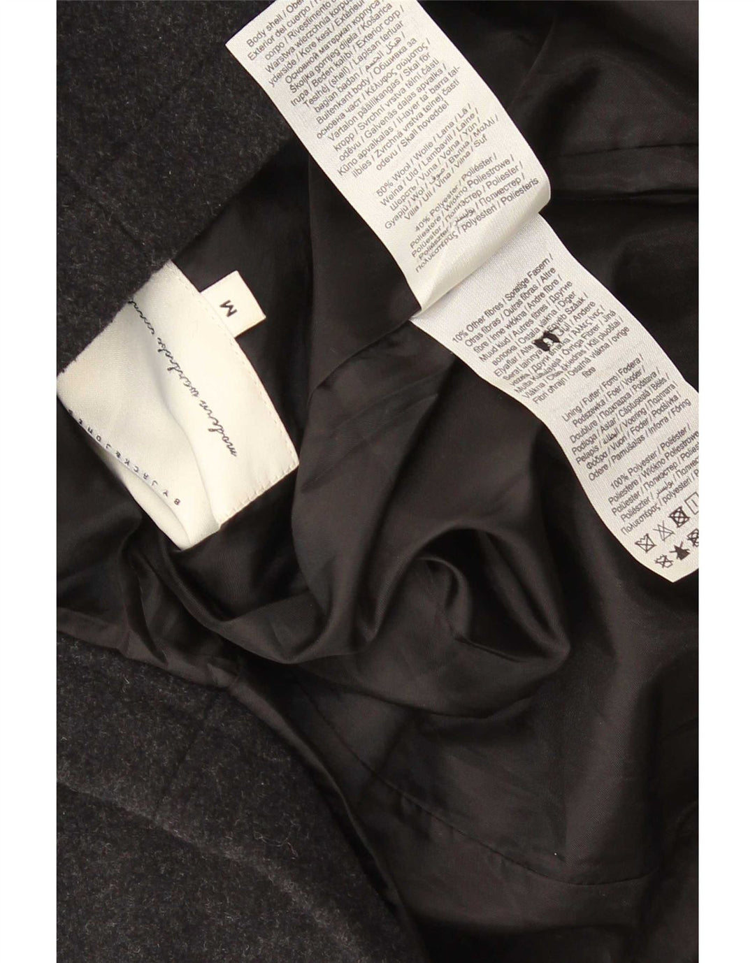 Sobretudo masculino Jack & Jones UK 38 lã preta média