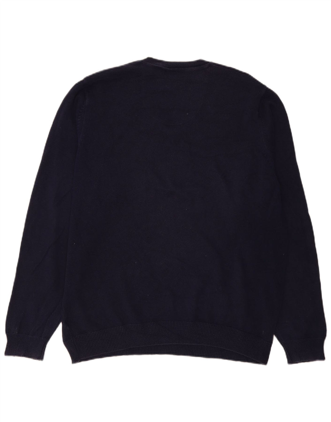 Suéter masculino Marks & Spencer de ajuste regular com decote em V grande azul marinho