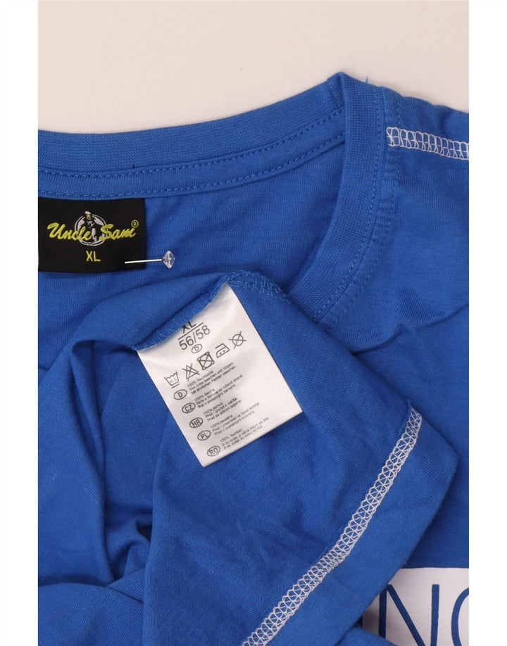 Camiseta gráfica masculina Tio Sam Top XL algodão azul