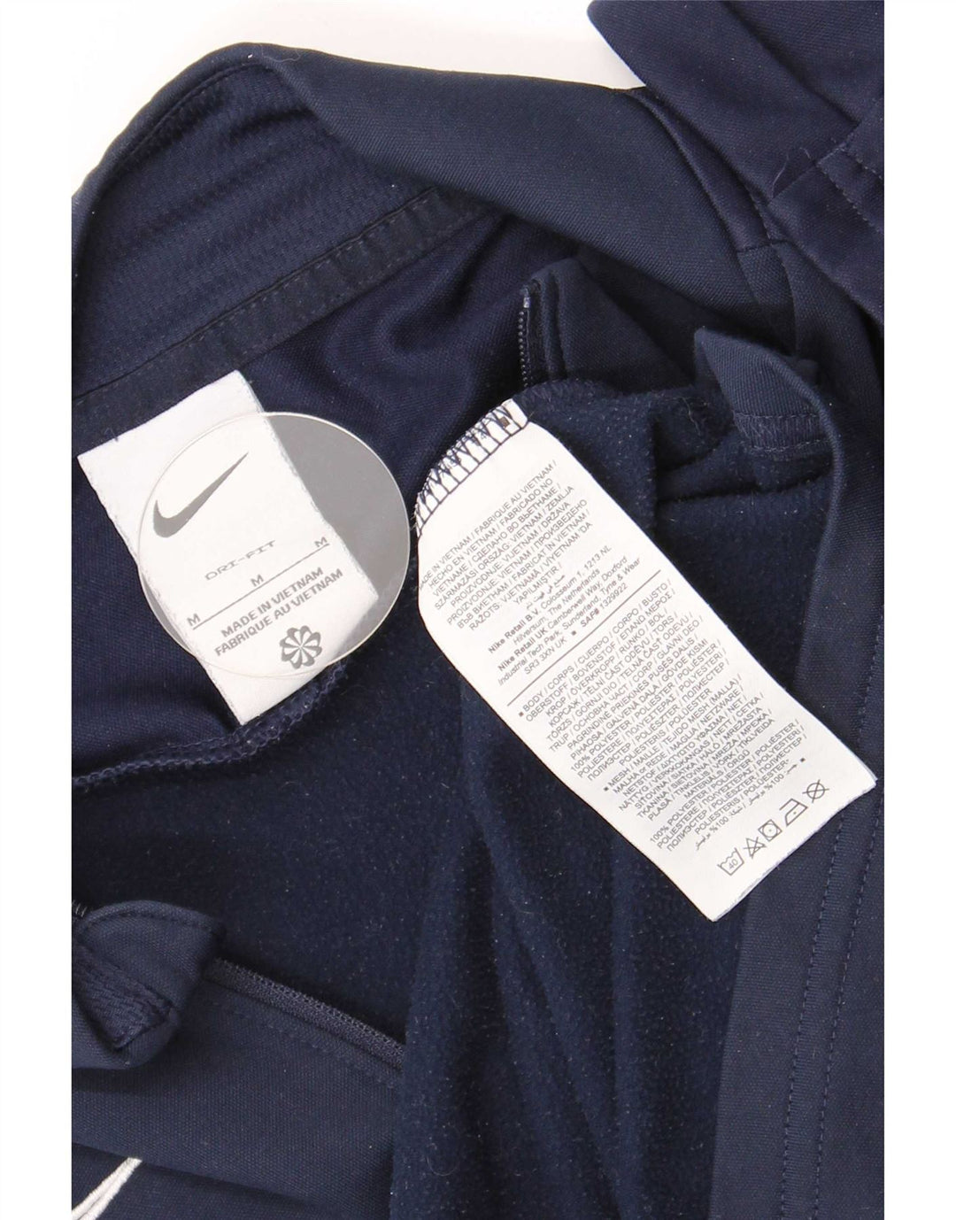 Nike Mens Dri Fit Pullover Treino Top Médio Azul Marinho Colourblock