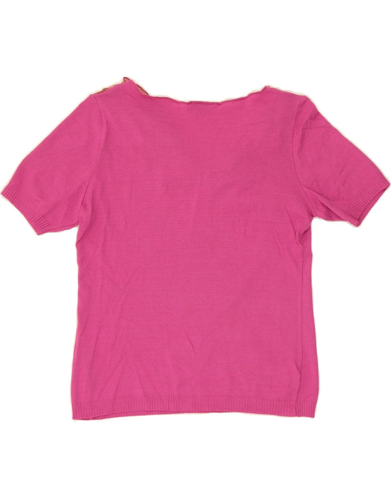 ST. GEORGES Womens Front Tie Blouse Top IT 44 Medium Pink Floral Viscose Vintage St. Georges and Second-Hand St. Georges from Messina Hembry 