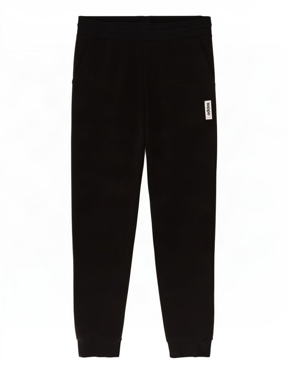 Adidas Womens Tracksuit Calças Joggers UK 12/14 Médio Algodão Preto